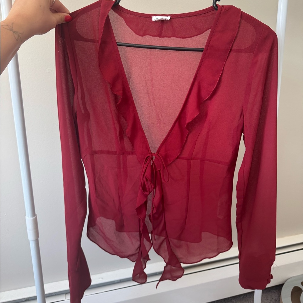 Garage Red Sheer Top